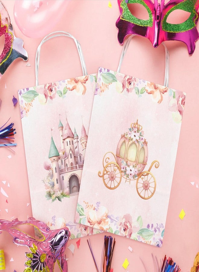 KALEFO 24pcs Princess Party Favor Bags with Handles Castle Pumpkin Carriage Candy Goodie Bags for Gender Reveal Lady Wedding Supplies - Image 2